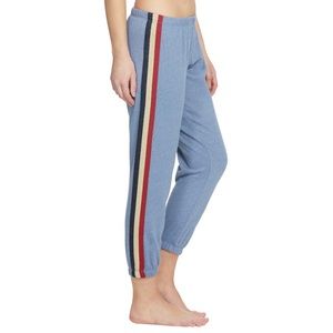 Spiritual Gangster Perfect Stripe Sweatpants with Glitter Stripe, Size XS